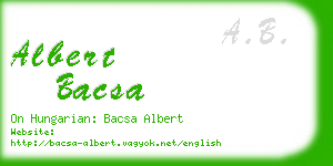 albert bacsa business card